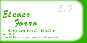 elemer forro business card